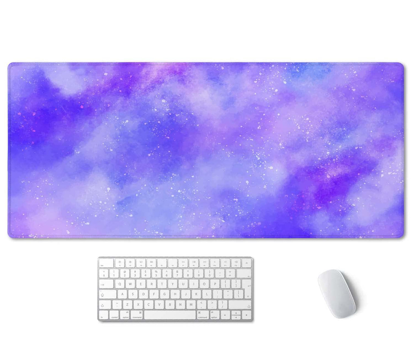 SSOIU Cute Purple Pastel Sky Desk Mat, Extra Large Desk Mat, Desk Mousepad Extended Large Non-Slip