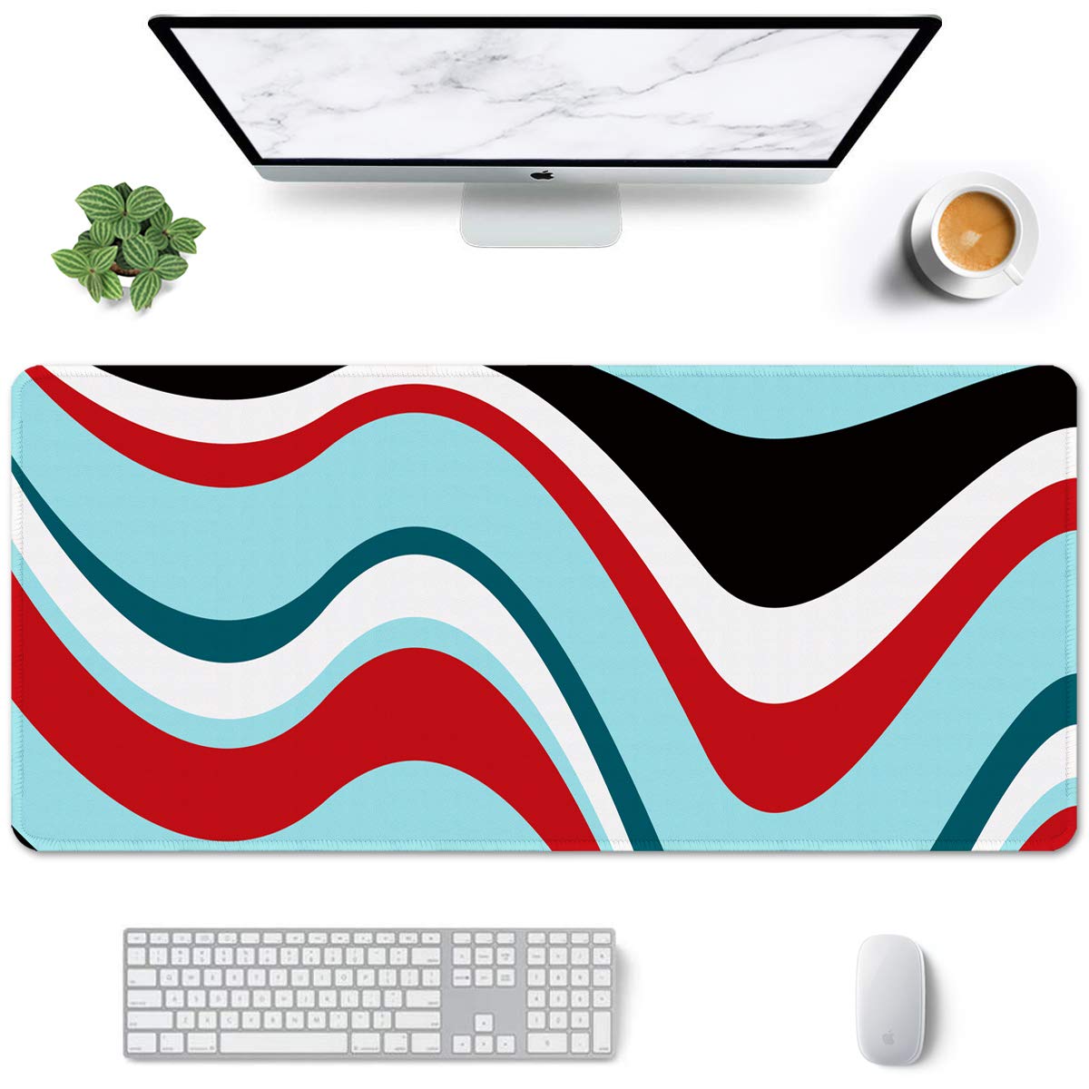 Auhoahsil Large Mouse Pad, Full Desk XXL Extended Gaming Mouse Pad 35" X 15", Waterproof Desk Mat