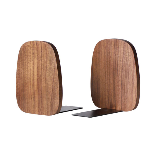 muso wood Book Ends for Shelves, Walnut 1 Pair