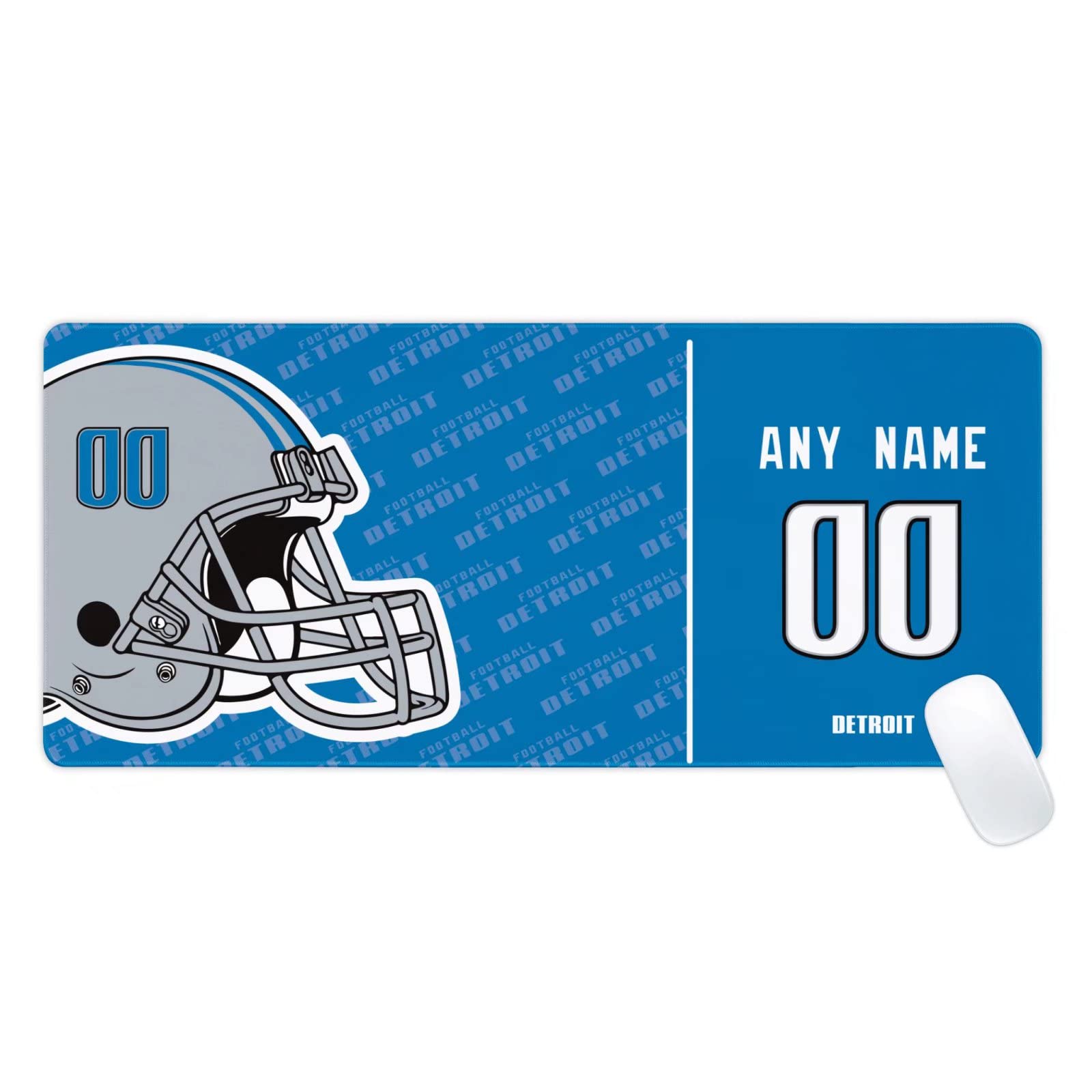 Detroit Mouse Pad Custom any Name and Number Desk Pad for Men Women Youth Gifts