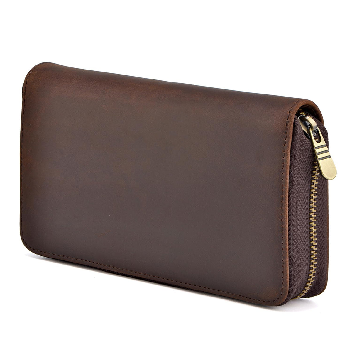Fountain Pen Leather Pen Case 10 Slots, Crazy Horse Leather Pen Organizer