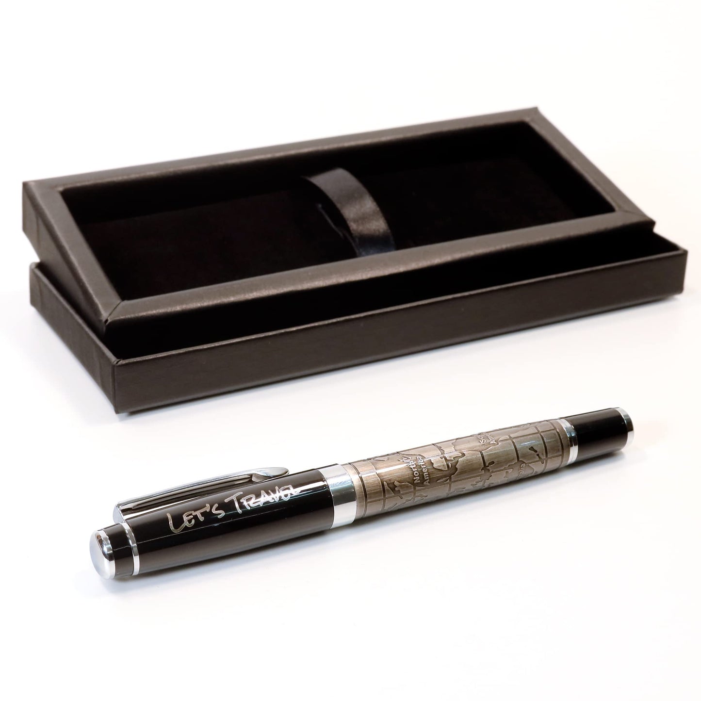 CustomDesign.Shop Personalized Custom Premium World Map Design Metal Pen + Gift Box | Design A