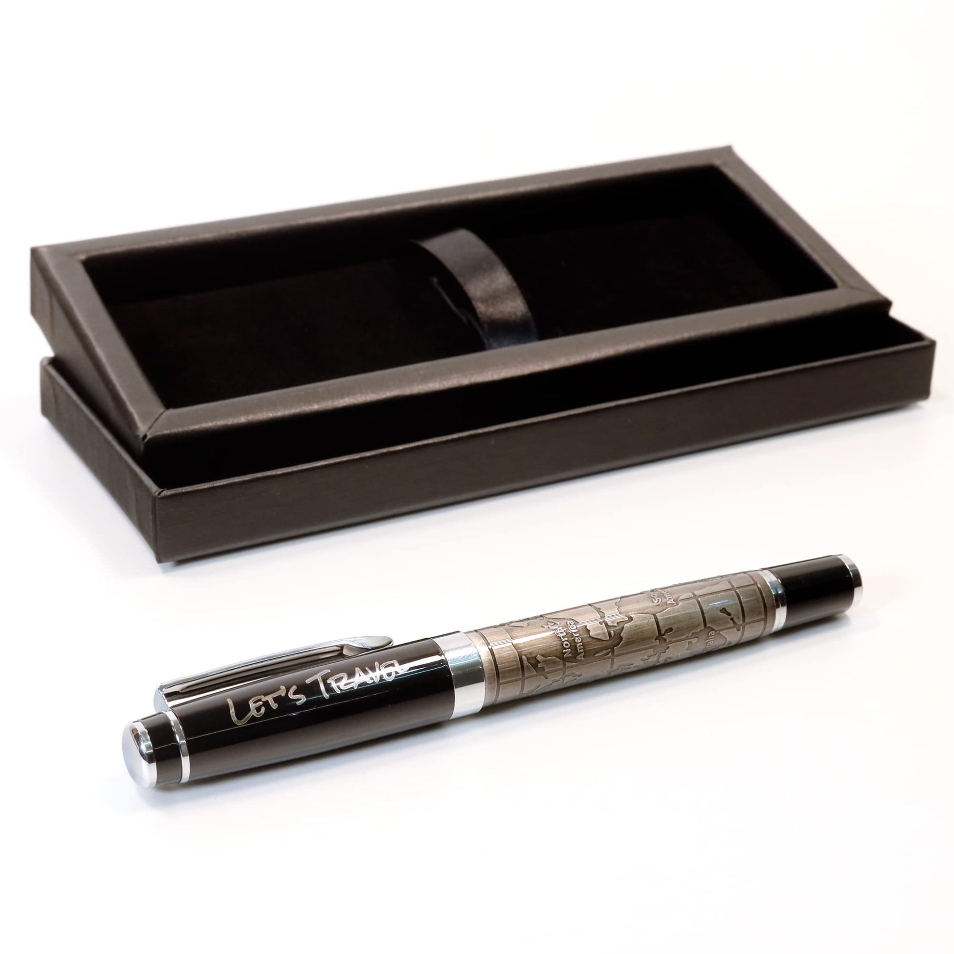 CustomDesign.Shop Personalized Custom Premium World Map Design Metal Pen + Gift Box | Design A