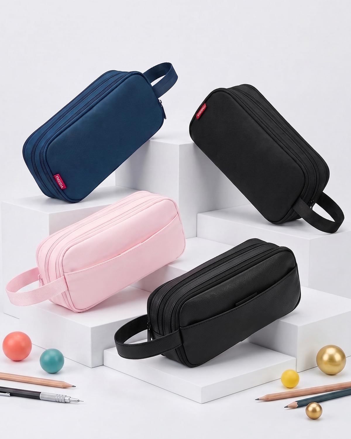 Fmeida Pencil Case Pouch Expandable - Extra Large Pencil Pouch Aesthetic Pencil Bag Office