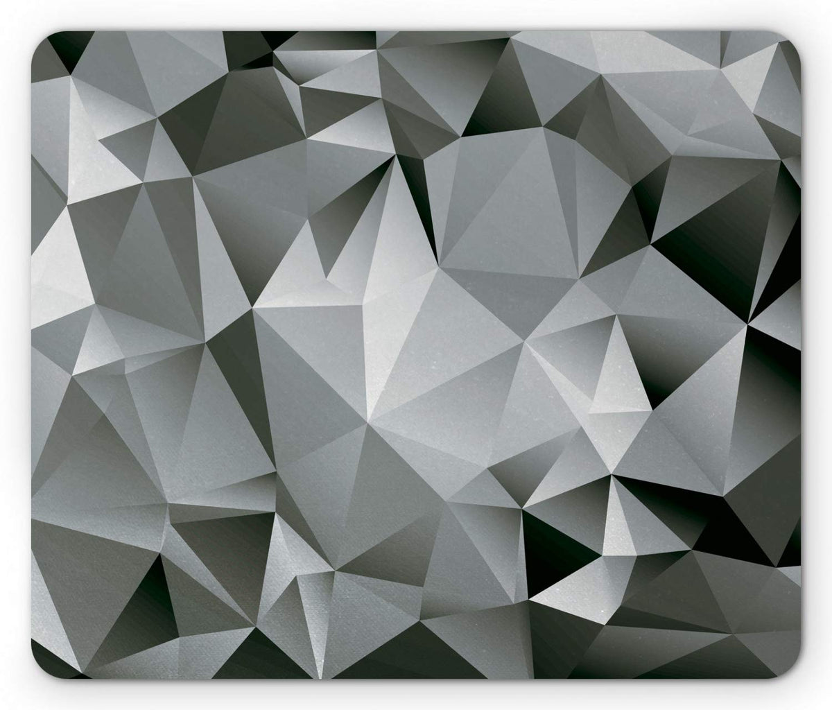 Lunarable Abstract Mouse Pad, Fractal Monochrome Composition Triangles Polygonal Effect