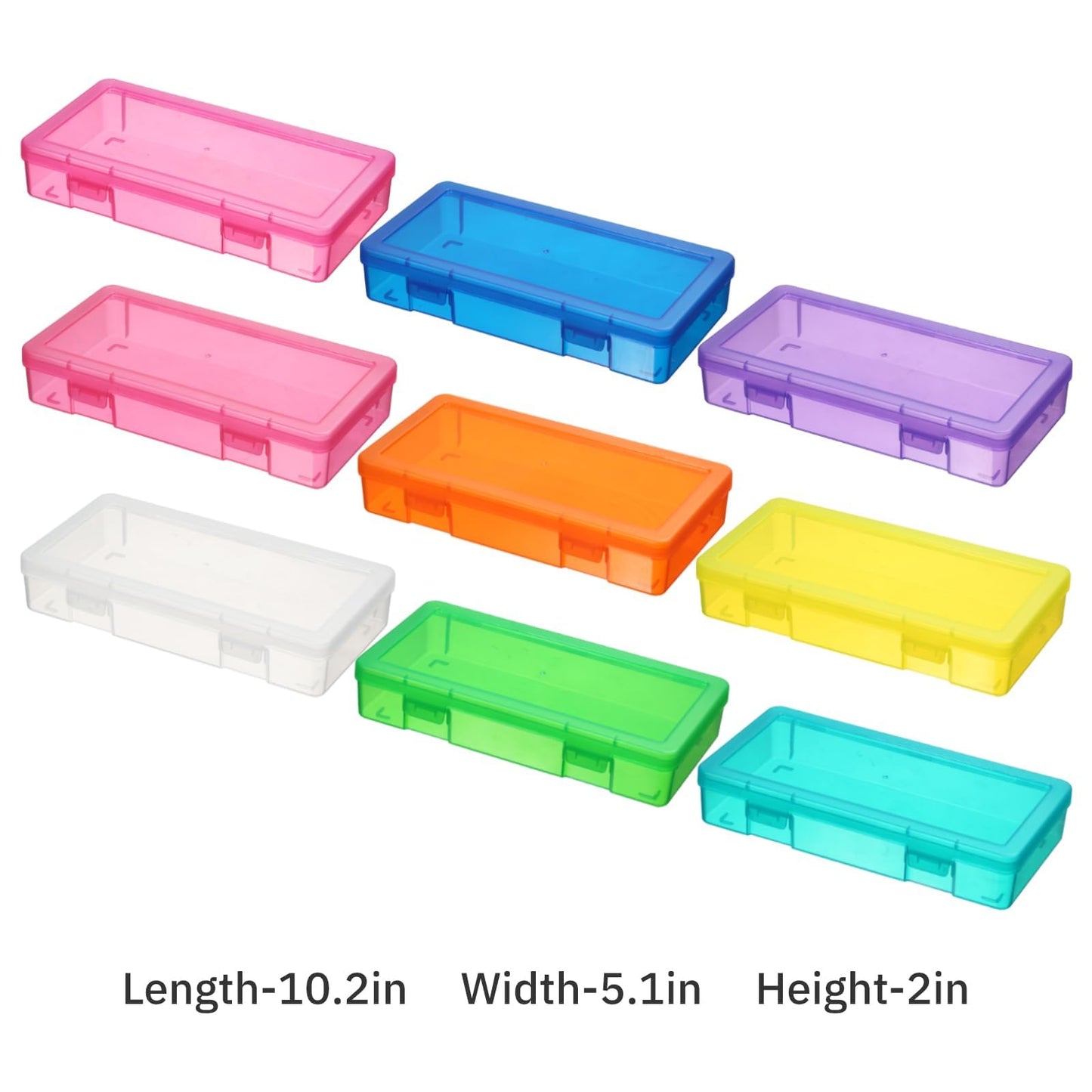 novelinks Clear Pencil Box and Small Plastic Storage Containers with Lids