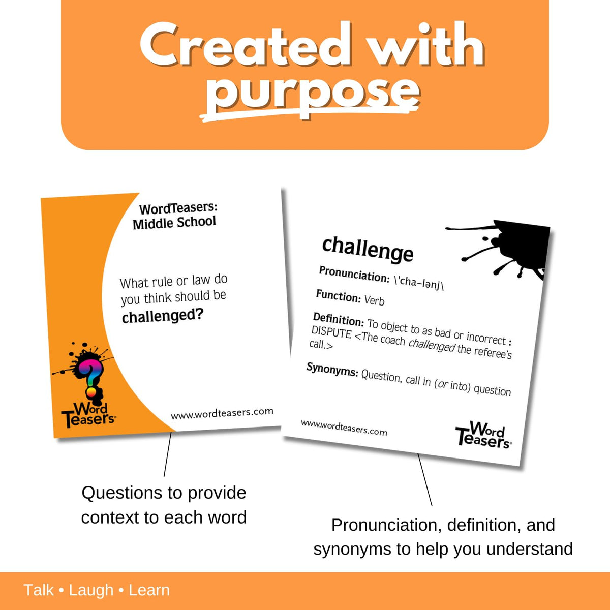 ? WORD TEASERS Middle School - Vocabulary Game for Kids 10-13 - Fun Family Conversation Starters