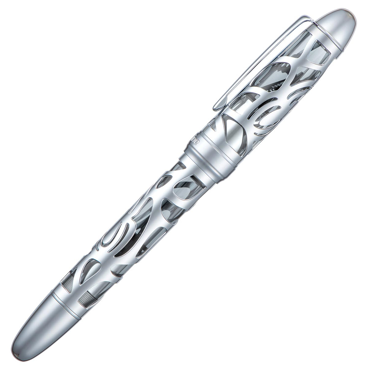 Asvine P80 Piston Filling Fountain Pen Extra Fine Nib, Spider Skeleton Transparent Gray Acrylic Pen