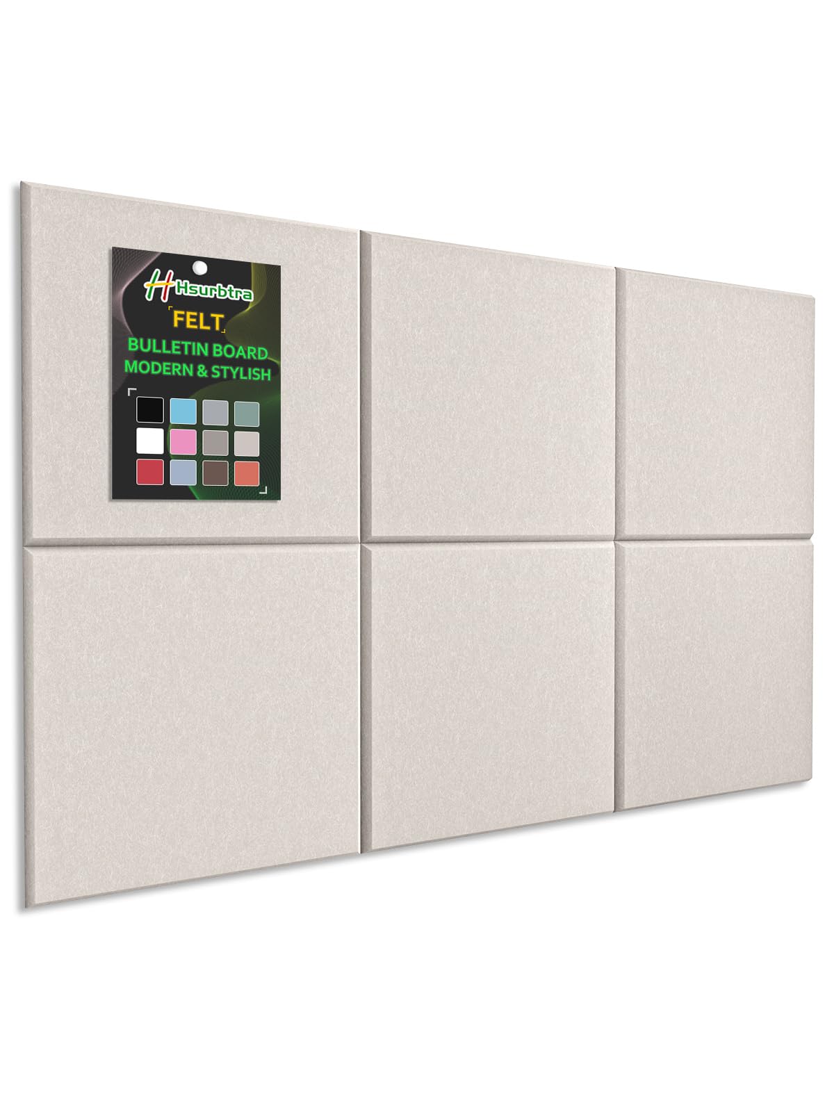 Hsurbtra Large Cork Board for Wall 36 x 24 Inch, 6 Pack Felt Bulletin Notice Board with Pushpins