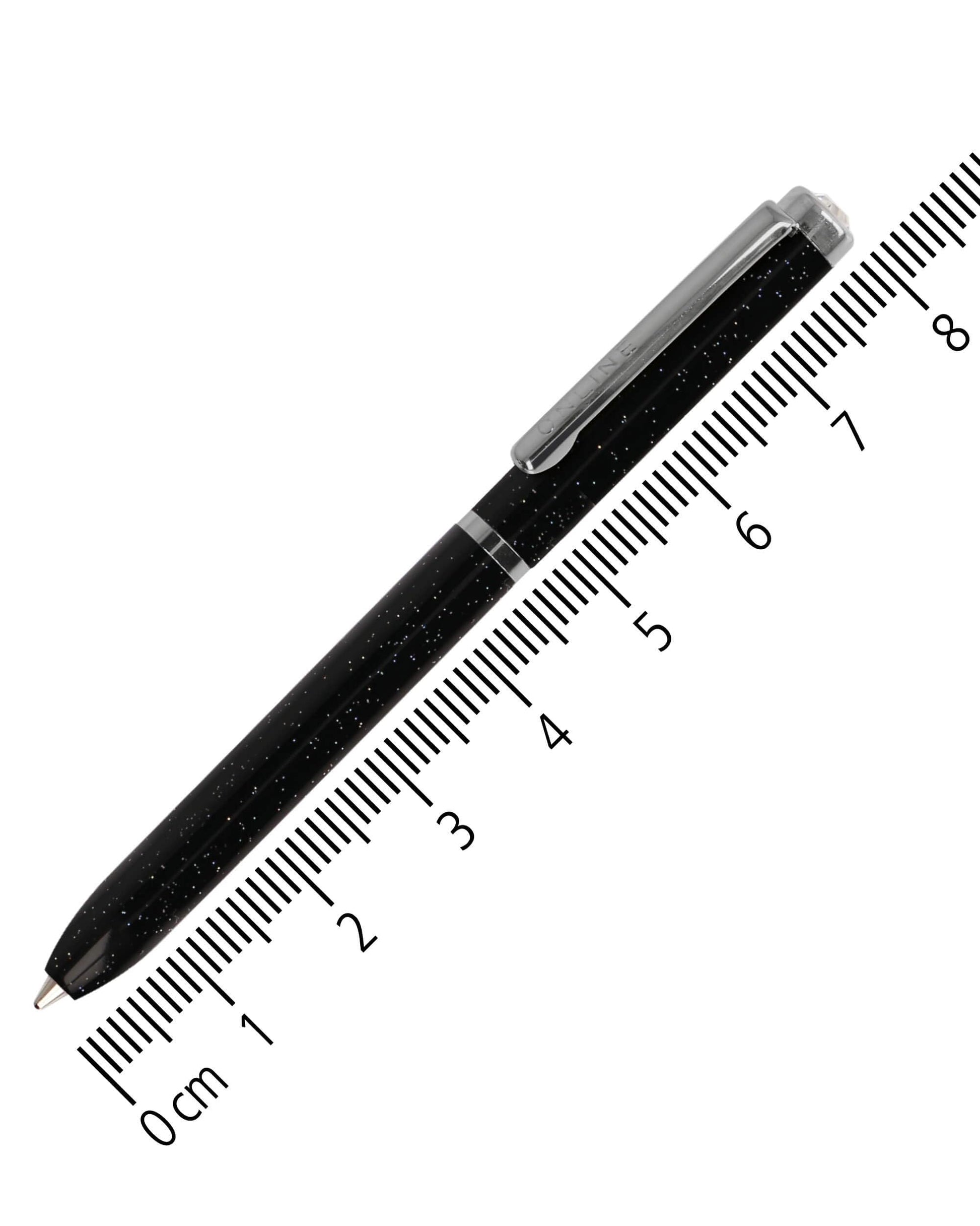 ONLINE Mini Ballpoint Pen Black - Wallet with Twist Mechanism & Metal Clip I 8 cm Miniature