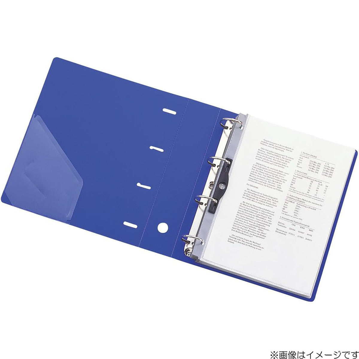 Lihit Lab AJG1280-8 D-Shaped Ring File, A4, 4 Holes, Width 2.5 inches (64 mm), Blue