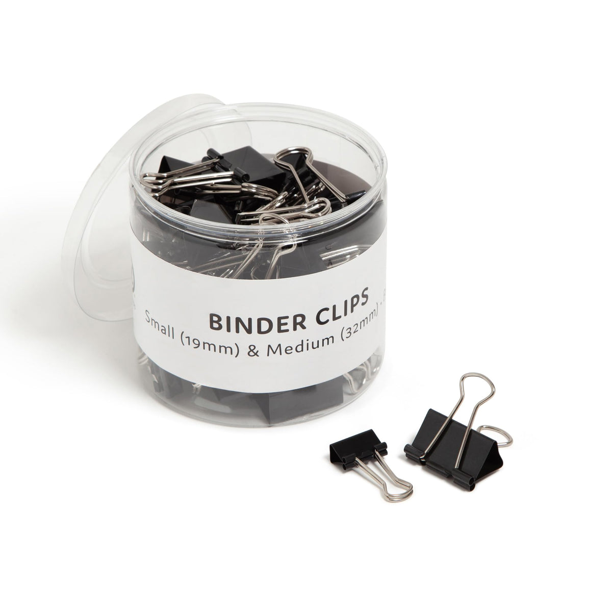 U Brands Binder Clips, 80-Count, Assorted Sizes, Small & Medium, Black