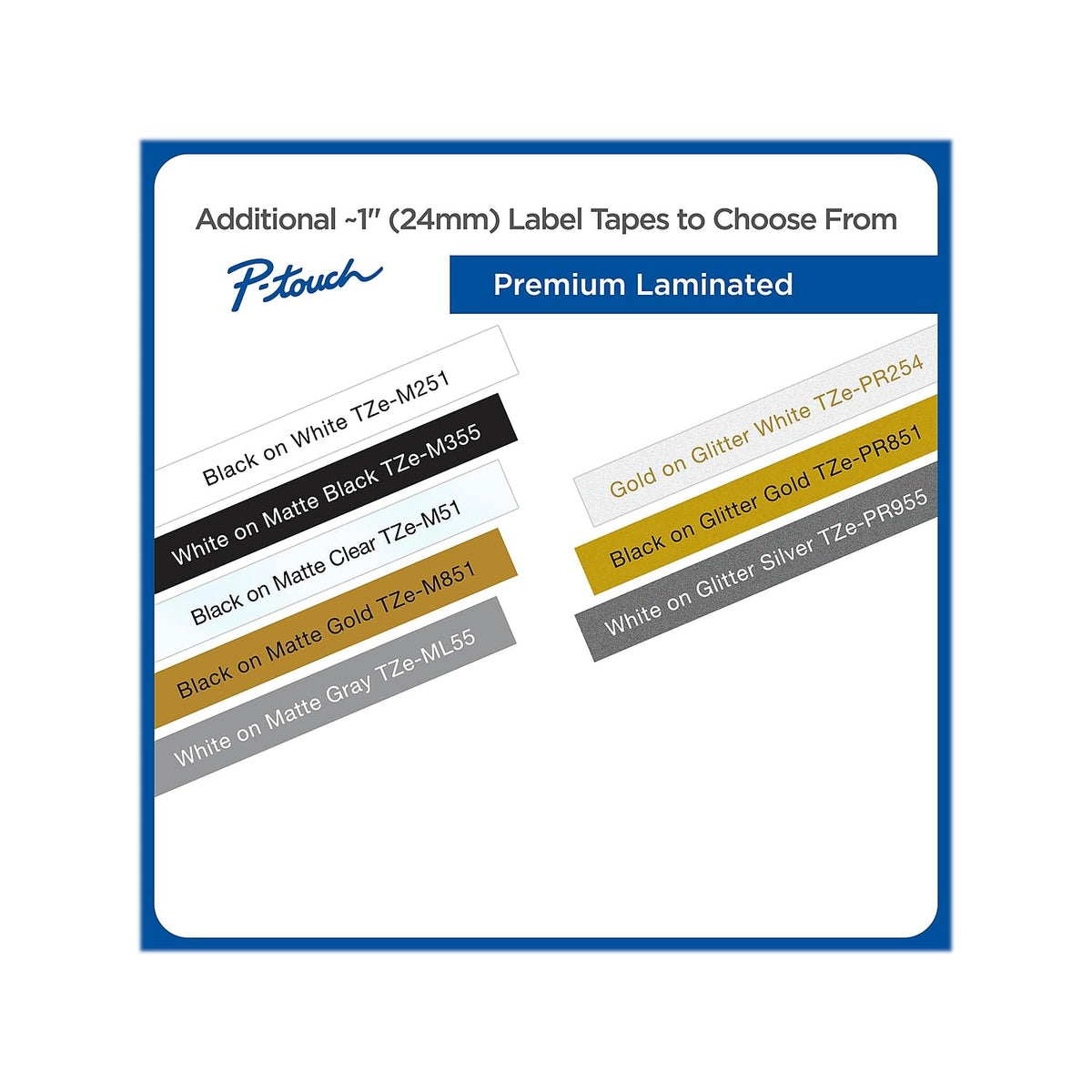 Brother TZe-2512PK ~1" (9mm) Black on White Laminated Label Tapes