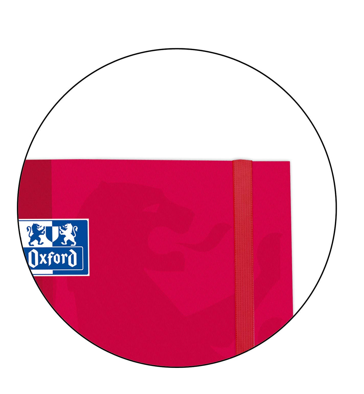 Oxford, 4 Ring Binder A4+ Extra Lid with Rubber. Includes Refill Grid 5 x 5, Red