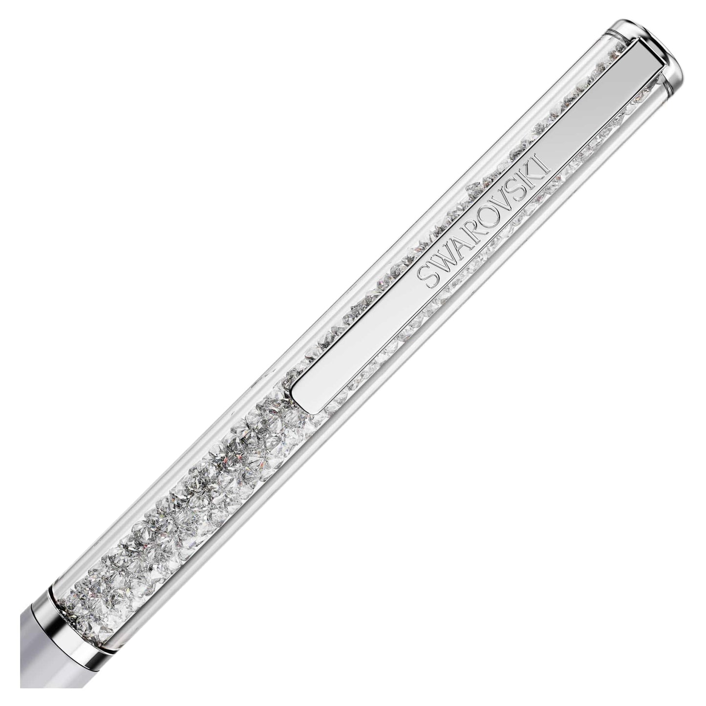 Swarovski Crystalline Silk ballpoint pen, White, White lacquered, Chrome Plated