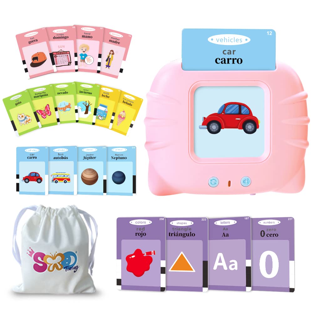 TimingSXD 161 Cards Spanish Flash Cards for Kids,Bilingual Flash Cards for Toddler/Beginning