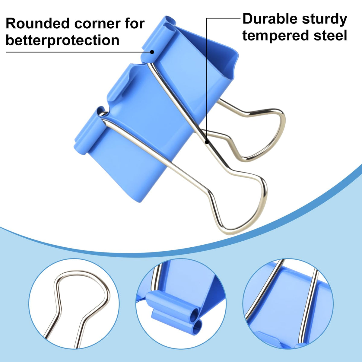 Large Binder Clips 1.6 Inch (60 Pack) Assorted Colors