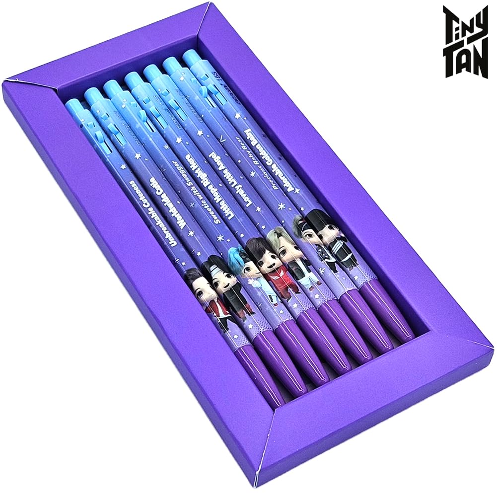 TinyTAN BTS Merchandise Official Licensed Kpop Merch Character Ballpoint Pen Black, 0.5mm, (1 Pack