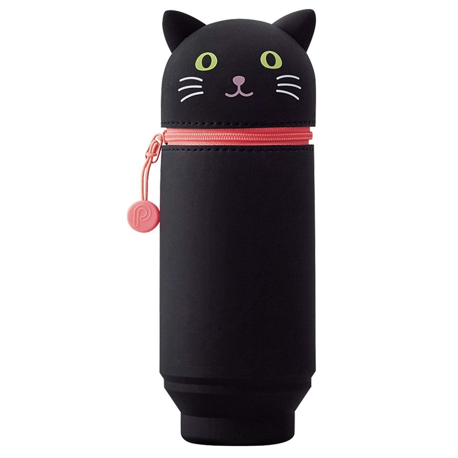 LIHITLAB Kawaii Japanese Cat Large Stand Up Pencil Case For School Office College, Cute School
