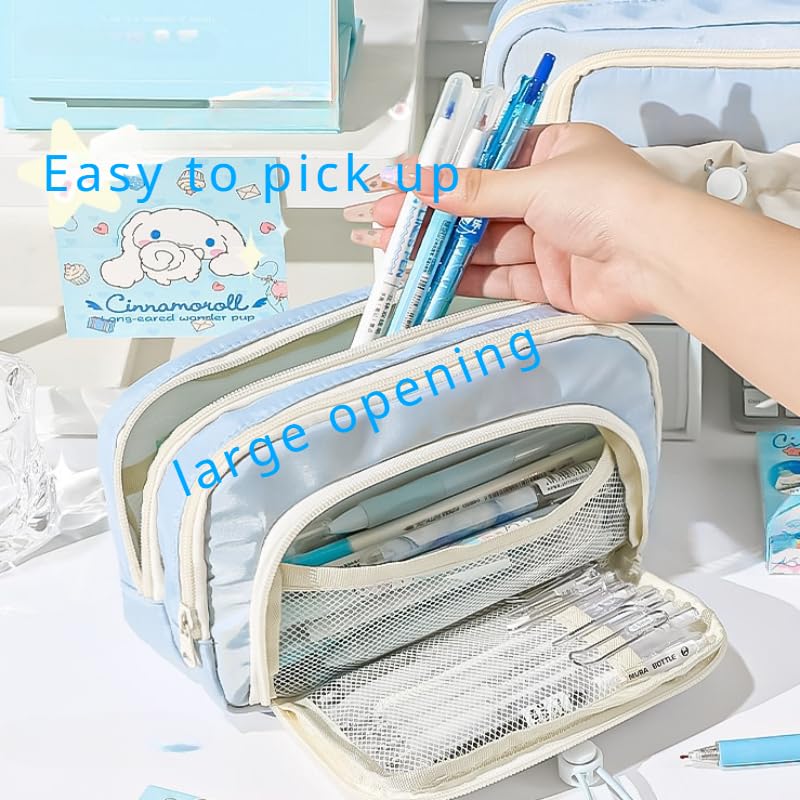 irLocy Cute Aesthetic Pencil Case Kawaii Pencil Case with Kawaii Pins Large Pencil Pouch Holder