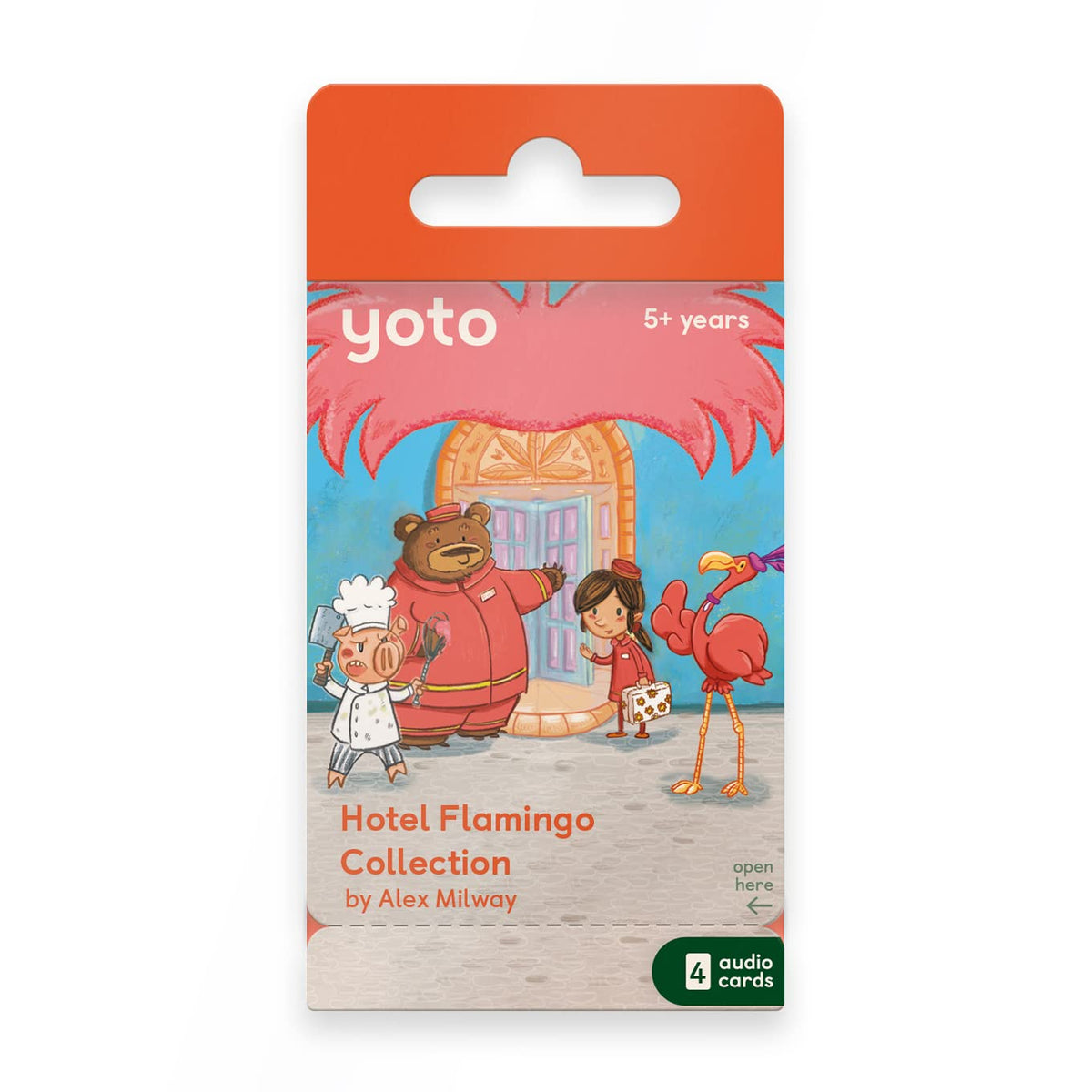 YOTO Hotel Flamingo by Alex Milway – 4 Kids Audio Cards for Use with Player & Mini All-in-1 Audio
