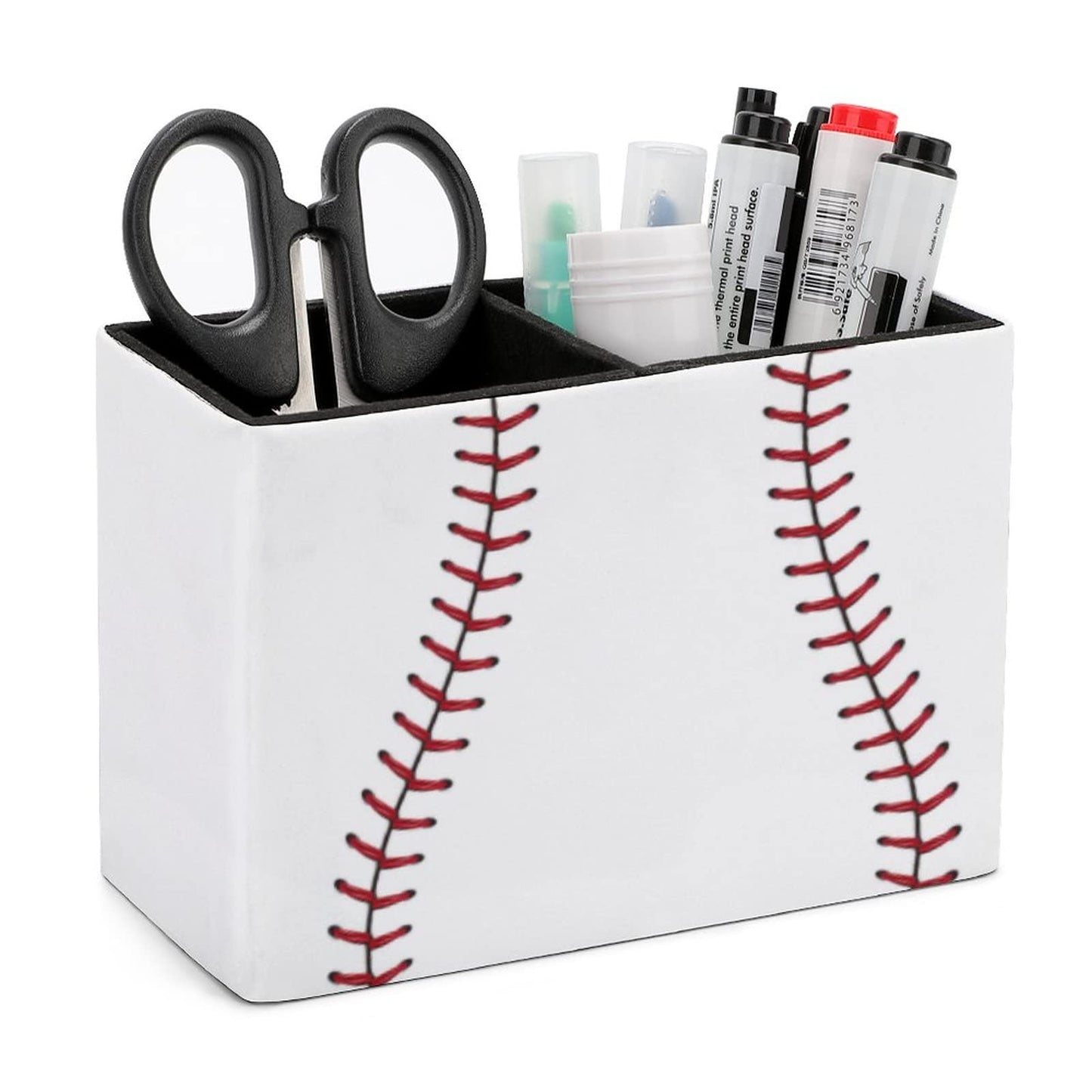Niapessel Pencil Holder for Desk, Baseball Ball Pen Holder Storage Desktop Pen Organizer Desk