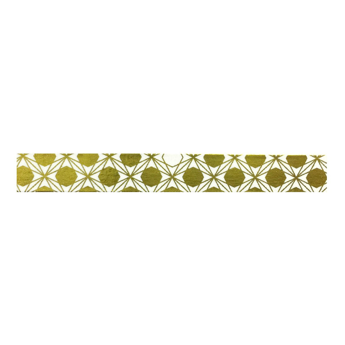 Wrapables Colorful Washi Masking Tape, Metallic Gold Stars and Polygon