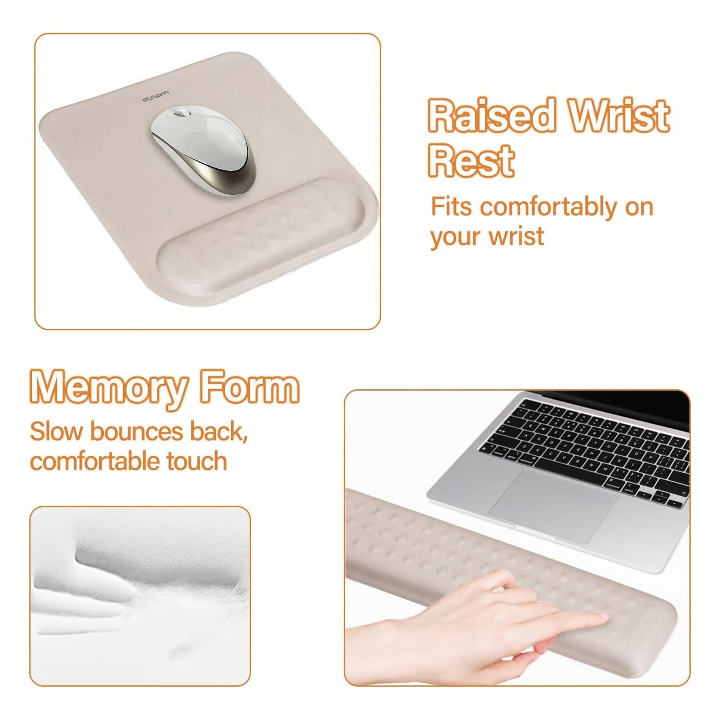 MOSISO Keyboard Stand&Wrist Rest Support for Keyboard &Mouse Pad Set