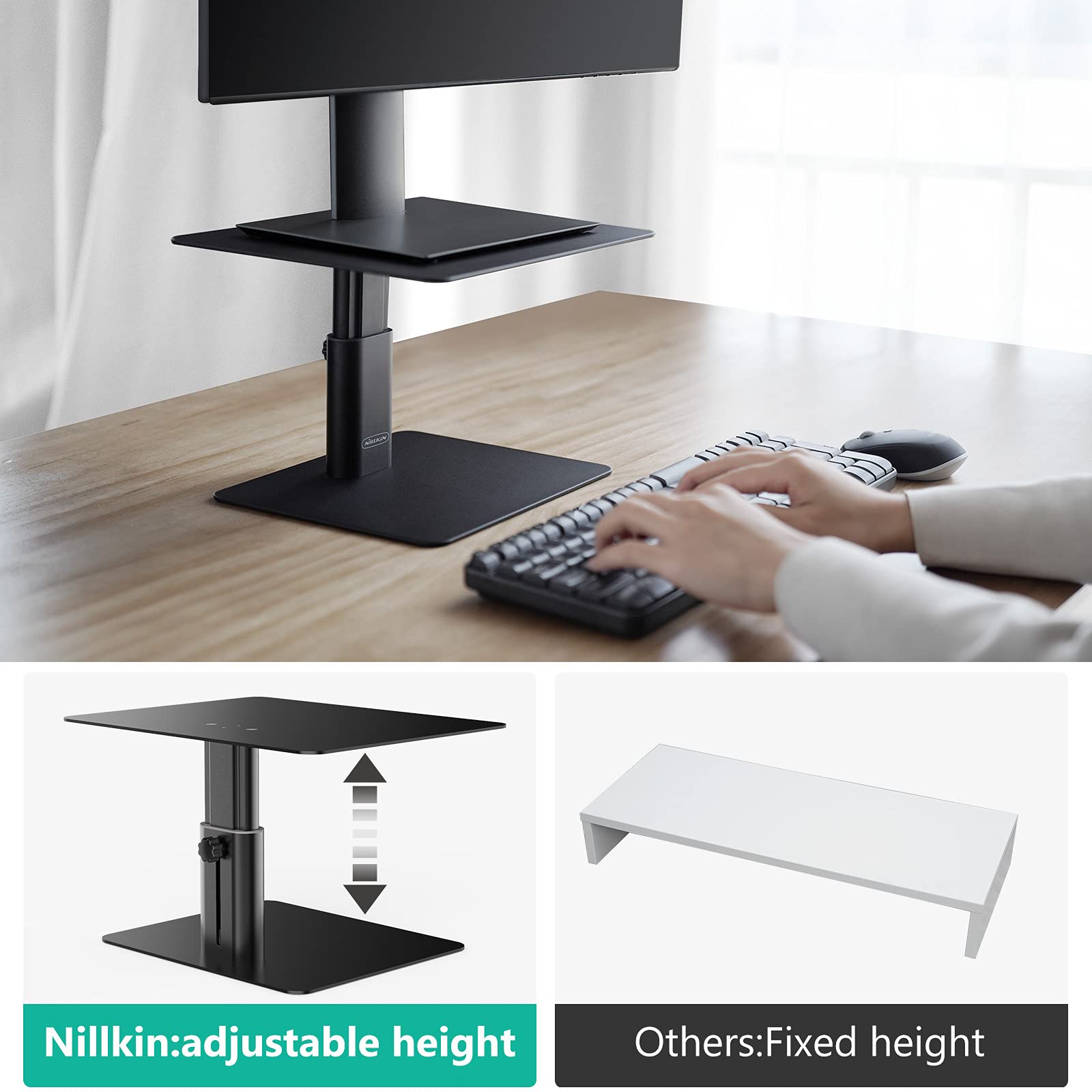 Nillkin Monitor Stand for Desk, Adjustable Height Computer Monitor Stand
