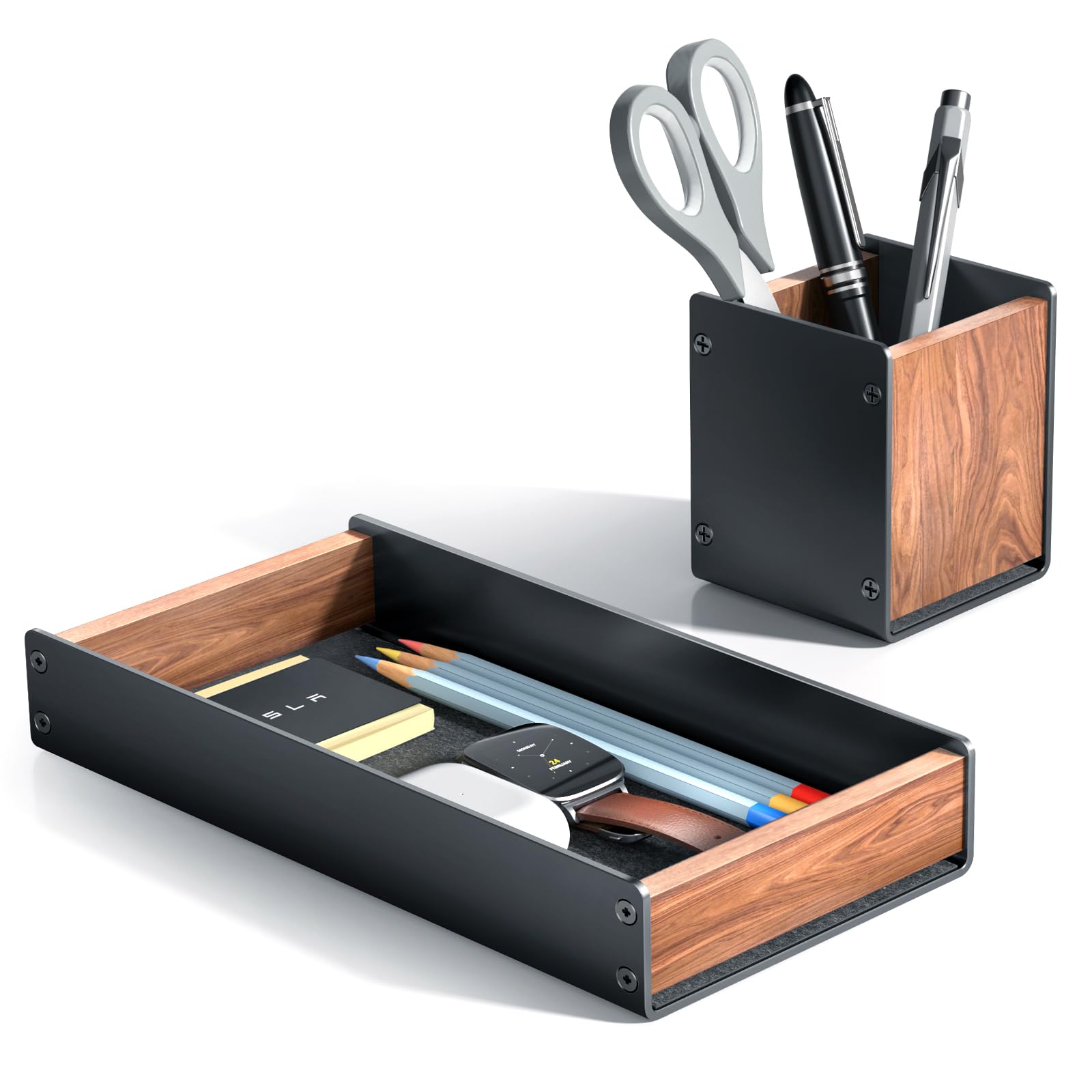 UPERGO Desk Organizer Tray Pen and Pencil Holder Set