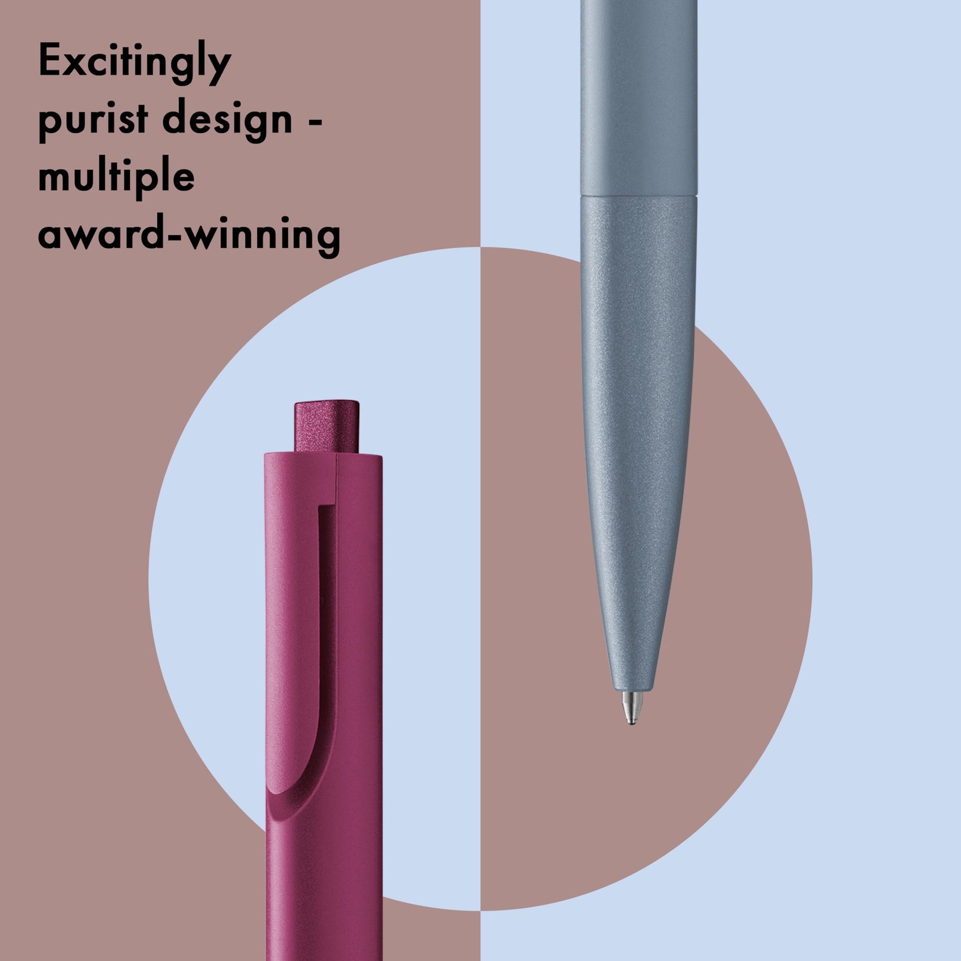 Lamy noto blue ballpoint pen - purist ballpoint pen with triangular plastic barrel - clip emerges