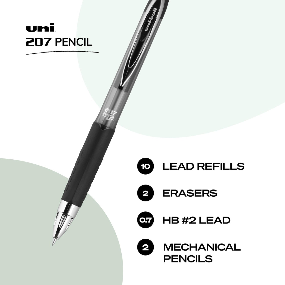 uniball™ 207 Mechanical Pencil Starter Kit, 0.7mm, HB #2, 2 Pack