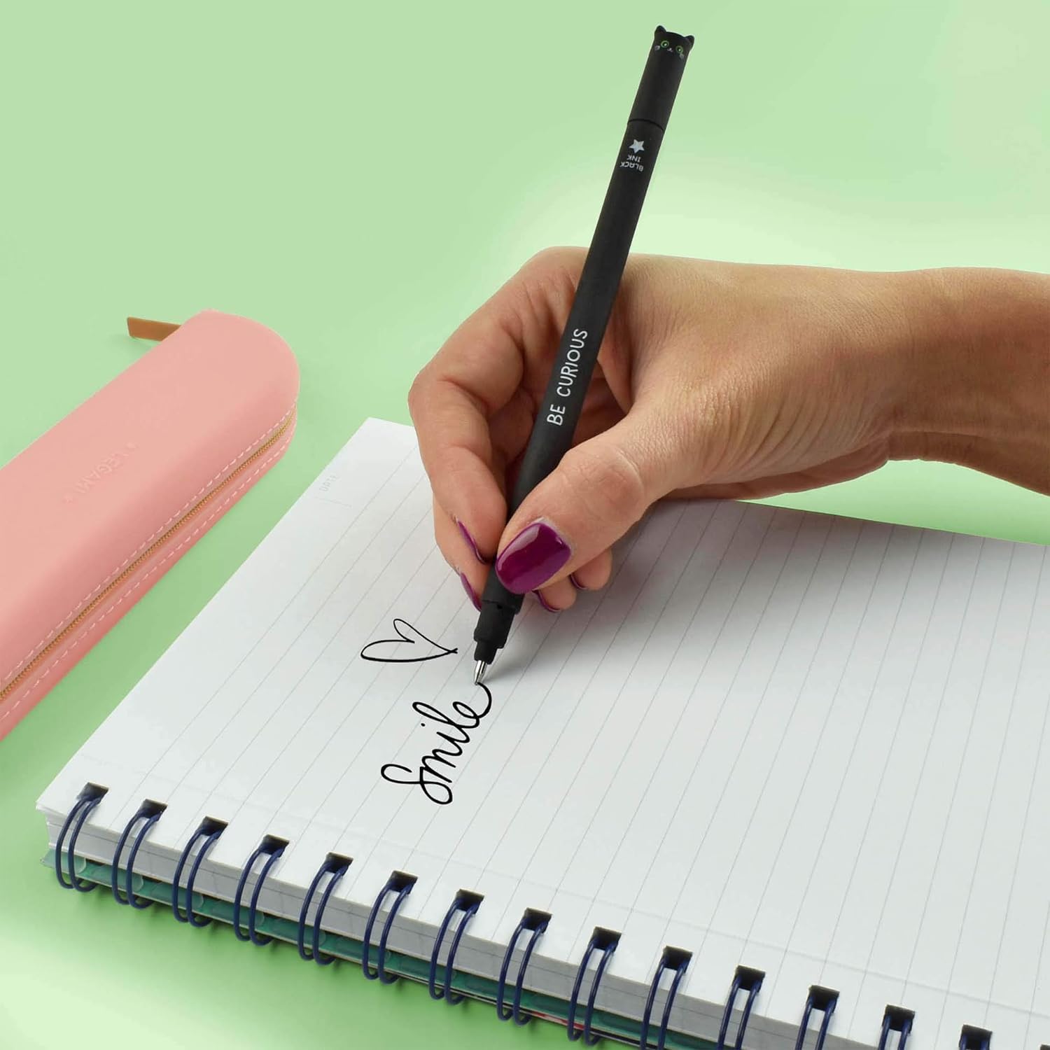LEGAMI - Set of 3 Erasable Gel Pens + 3 Black Refills, with Thermosensitive Erase Ink, Range of ink