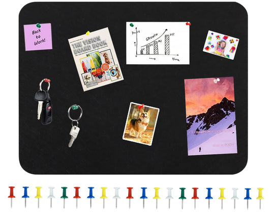 Vuzvuv 16"x12" Black Vision Cork Bulletin Board for Wall Office