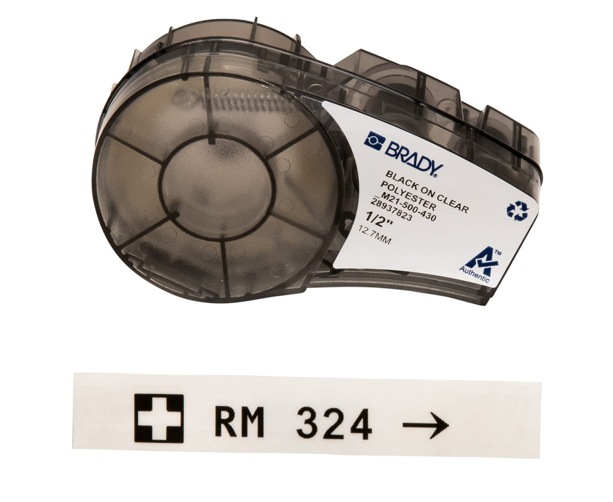 Brady Authentic (M21-500-430) Clear Harsh Environment Polyester Label for Lab, Asset Tracking