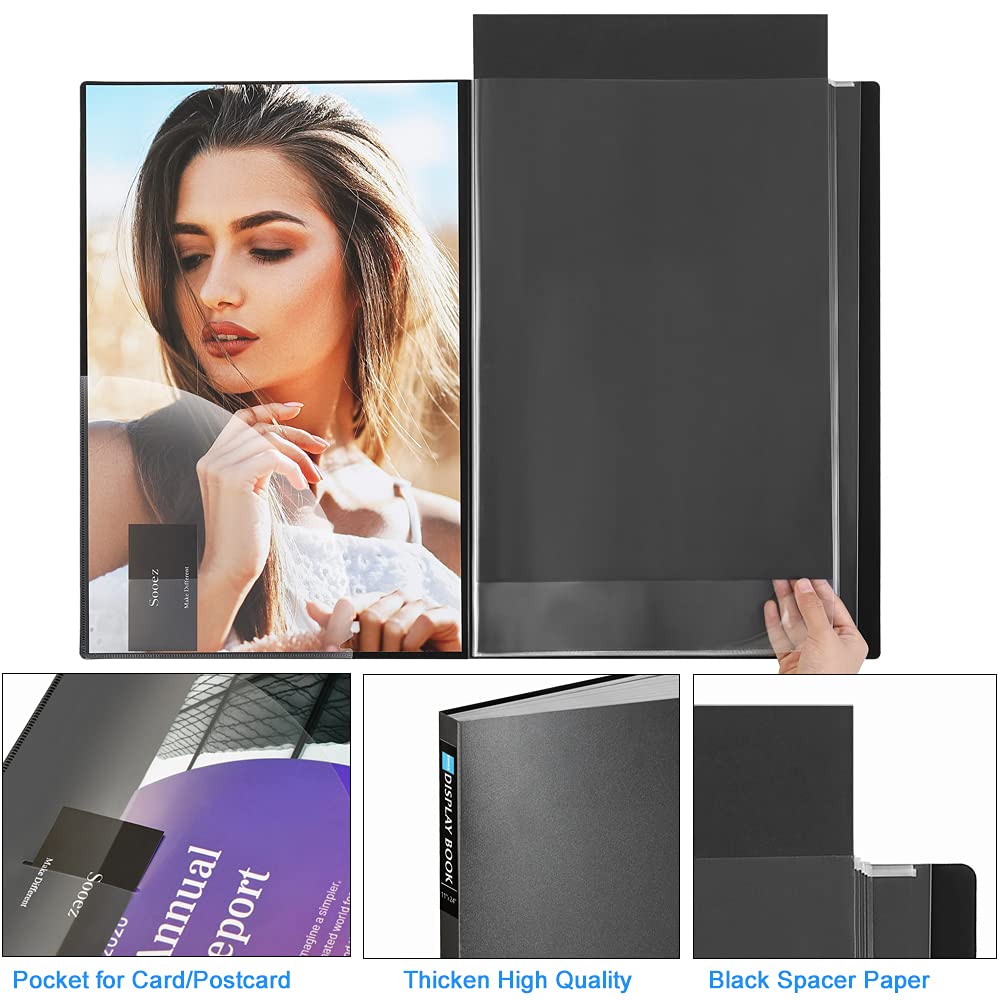 Sooez Heavy Duty Binder with Plastic Sleeves 18"x24", Portfolio Folder
