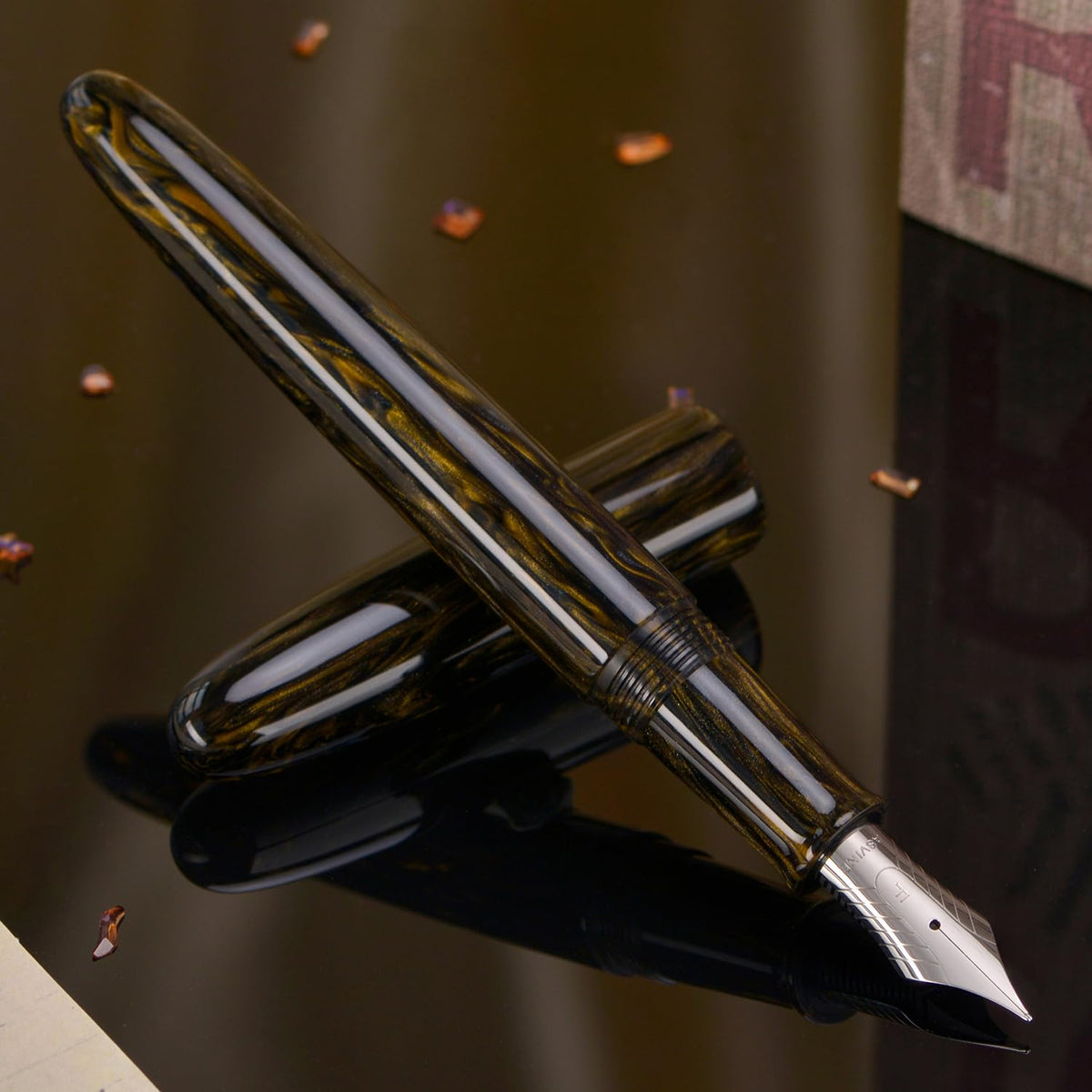 Asvine C80 Fountain Pen #8 Extra Fine Nib Large Handcraft Pen with Converter Pen Box Collection Set