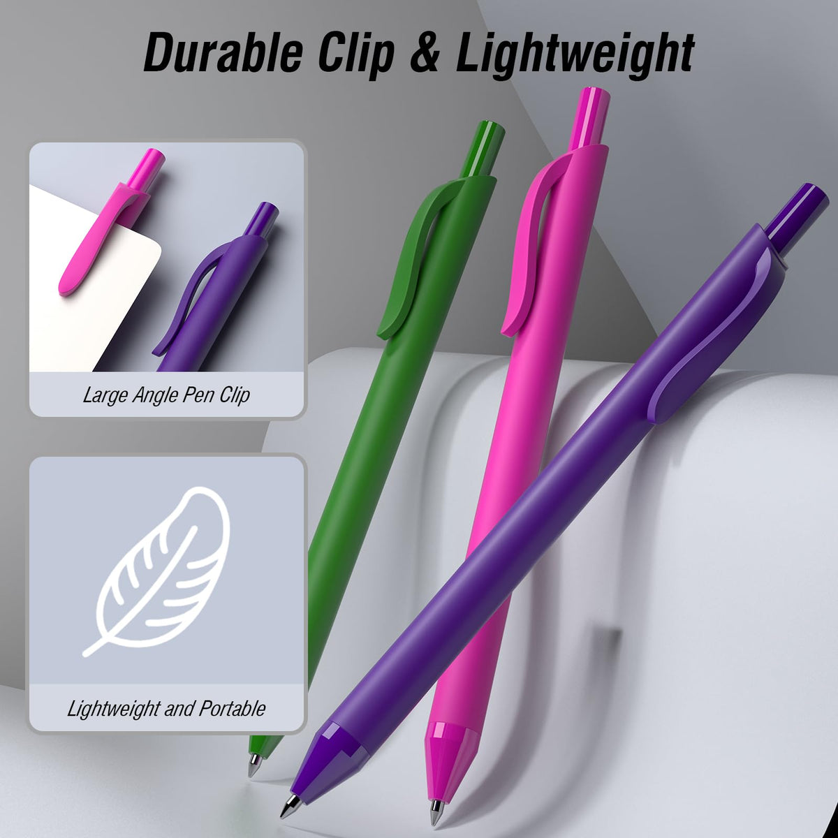 InkSlick 108 Pack Black Ink Pens Bulk Retractable Ballpoint Pens 1.0mm