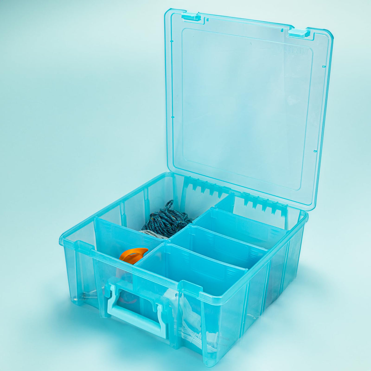 ArtBin Super Satchel Double Deep, 8-Compartment Craft Box, Aqua Mist