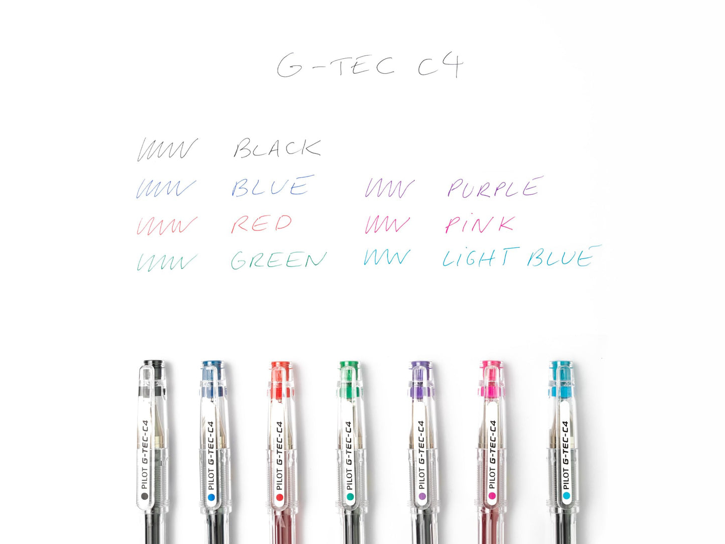 Pilot 0.4 mm C4 Gtec Gel Rollerball Tip - Black/Blue/Red/Green (Pack of 4)