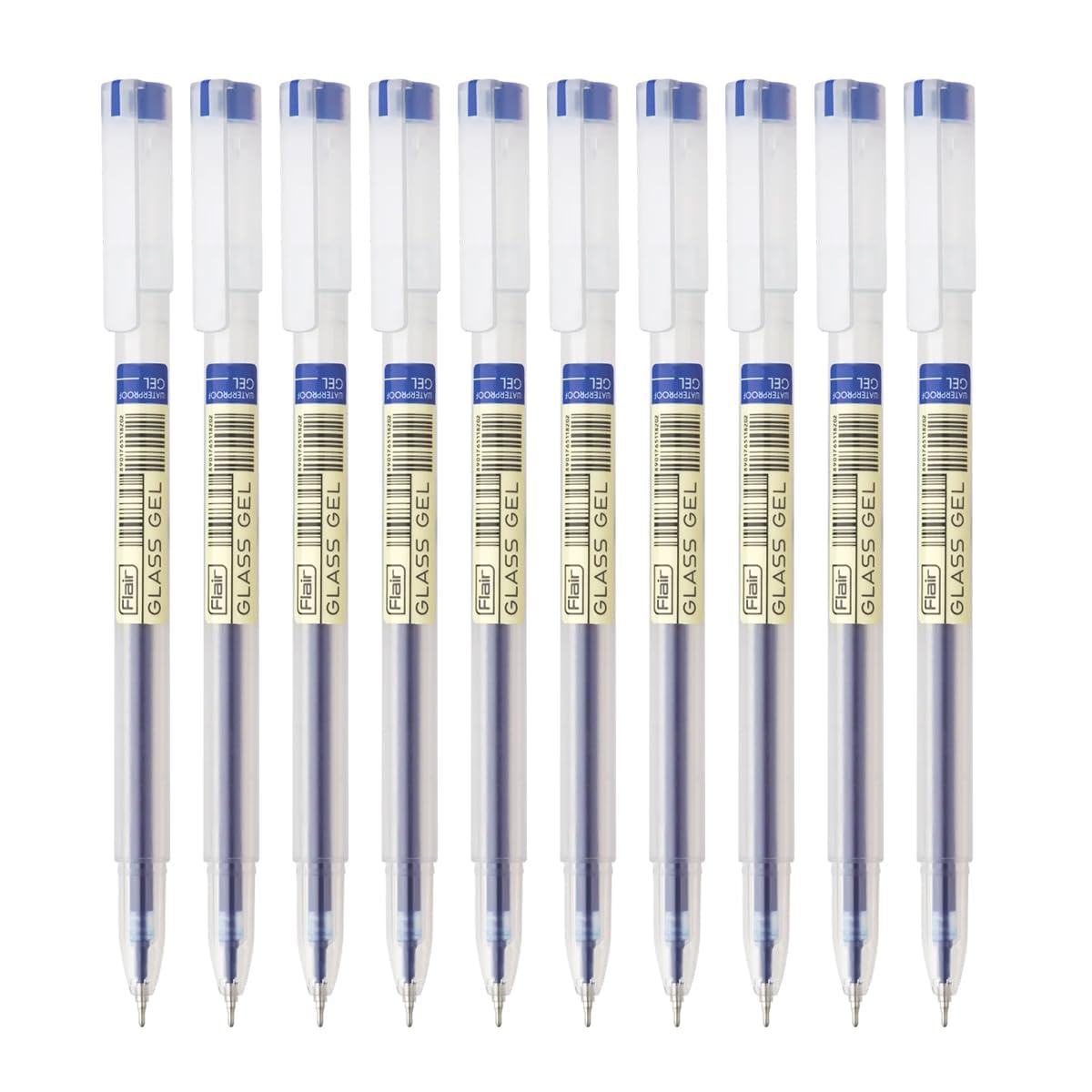 FLAIR Glass Gel Pen Wallet Pack | Tip Size 0.6 mm | Water Proof Ink For Smooth Flow System |