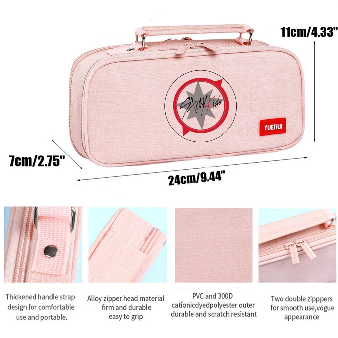 YX&ST Stray Kids Merch large Pencil Case Capacity Stationery Bag Storage Pouch