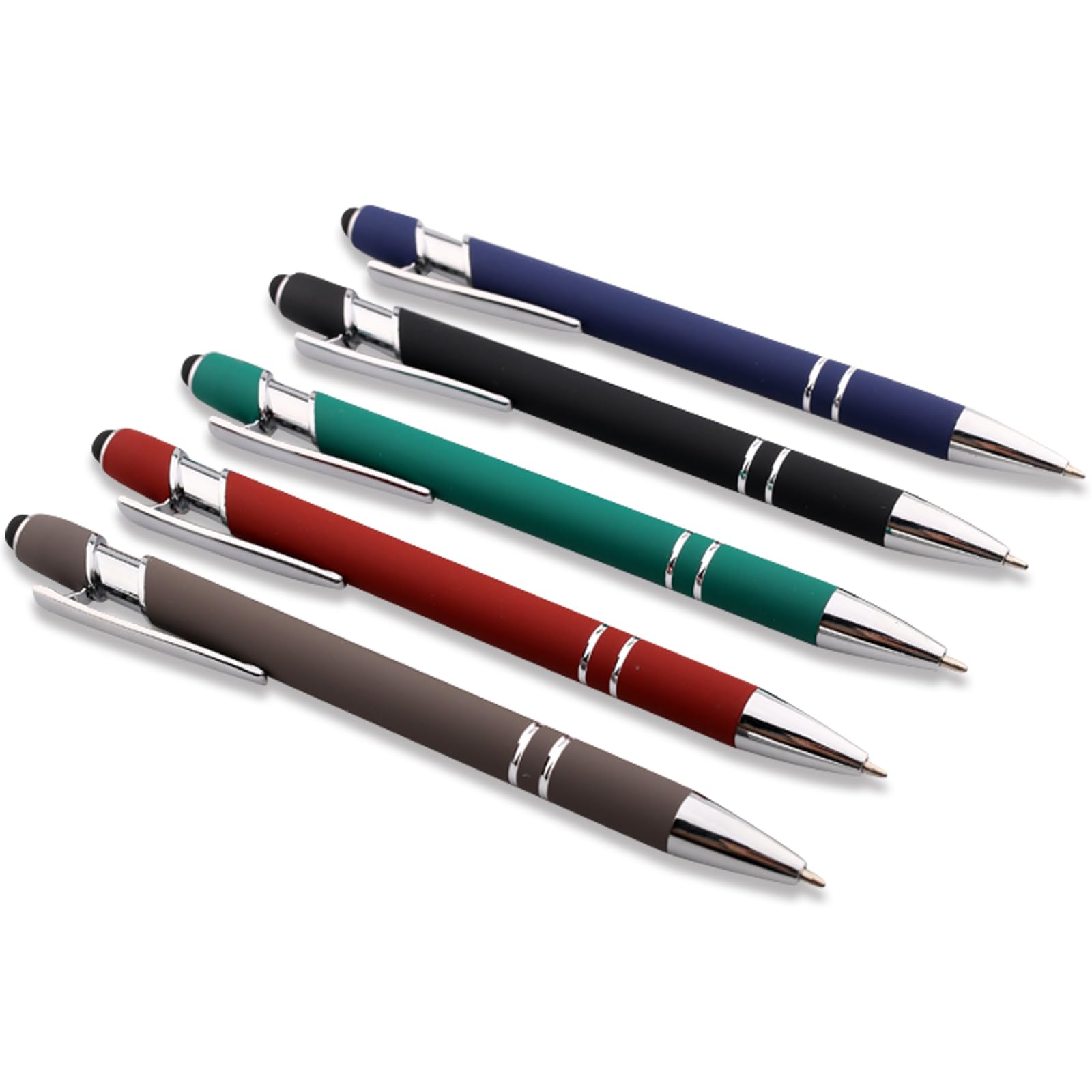 Schivity - Personalized Pens with Stylus - Custom Metallic Printed Name Pens with Black Ink