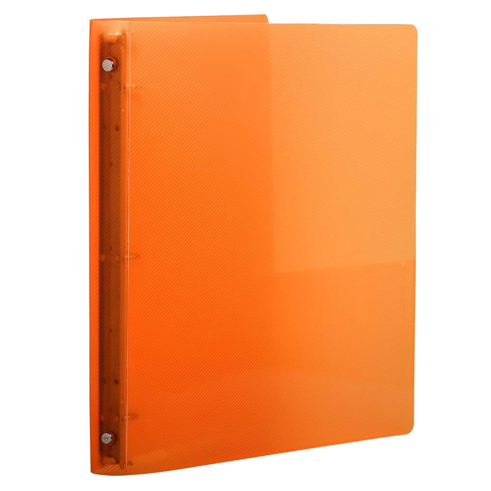 JAM PAPER Plastic 0.75 inch Binder - Orange 3 Ring Binder - Sold Individually