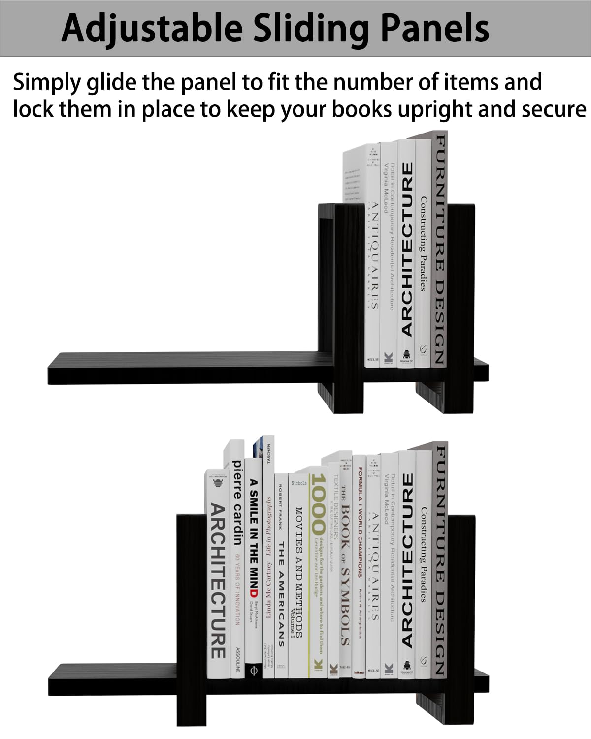 100% Solid Wood Adjustable Desktop Bookshelf, Retro Tabletop Bookshelf, Desk holder Shelf for
