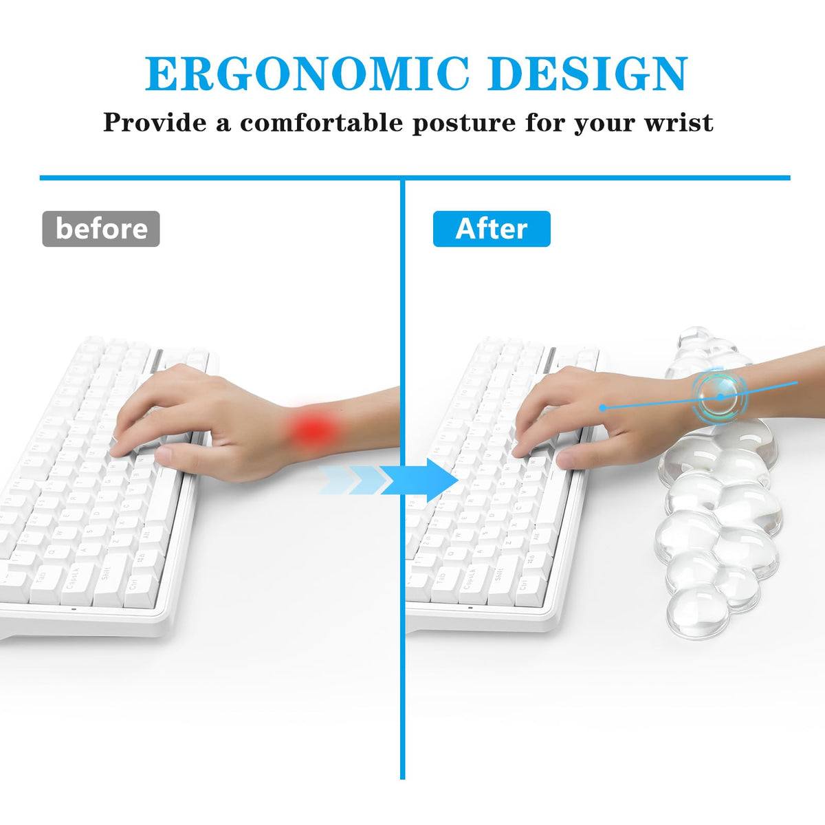 Gel Cloud Keyboard Wrist Rest, Cute Wrist Support and Arm Support Keyboard Rest for Keyboard Typing