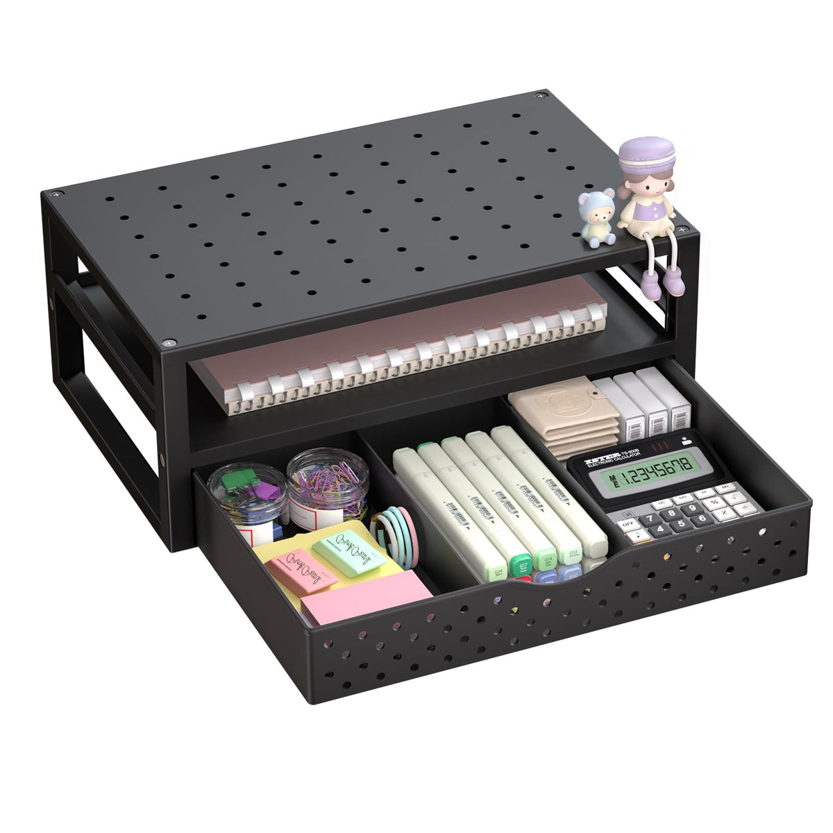 WALI Computer Monitor Stand with Drawer, Laptop Riser with Storage