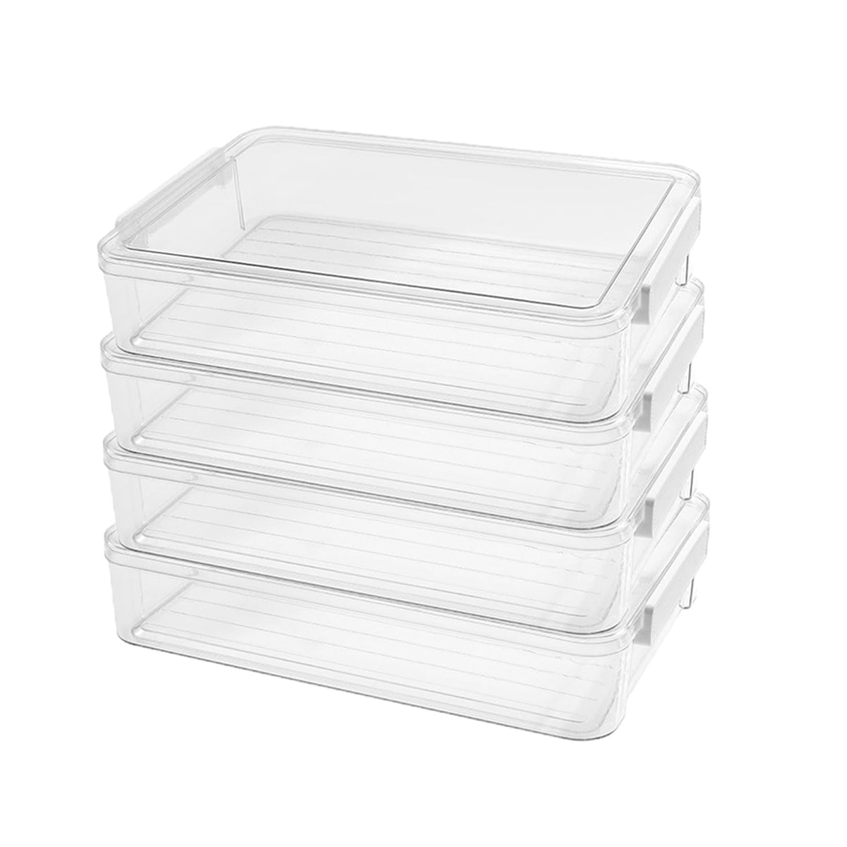 LIPCHEEGO A4 Scrapbook Paper Storage, Photo Storage Box, Plastic File Box (4Pack, Large, White)