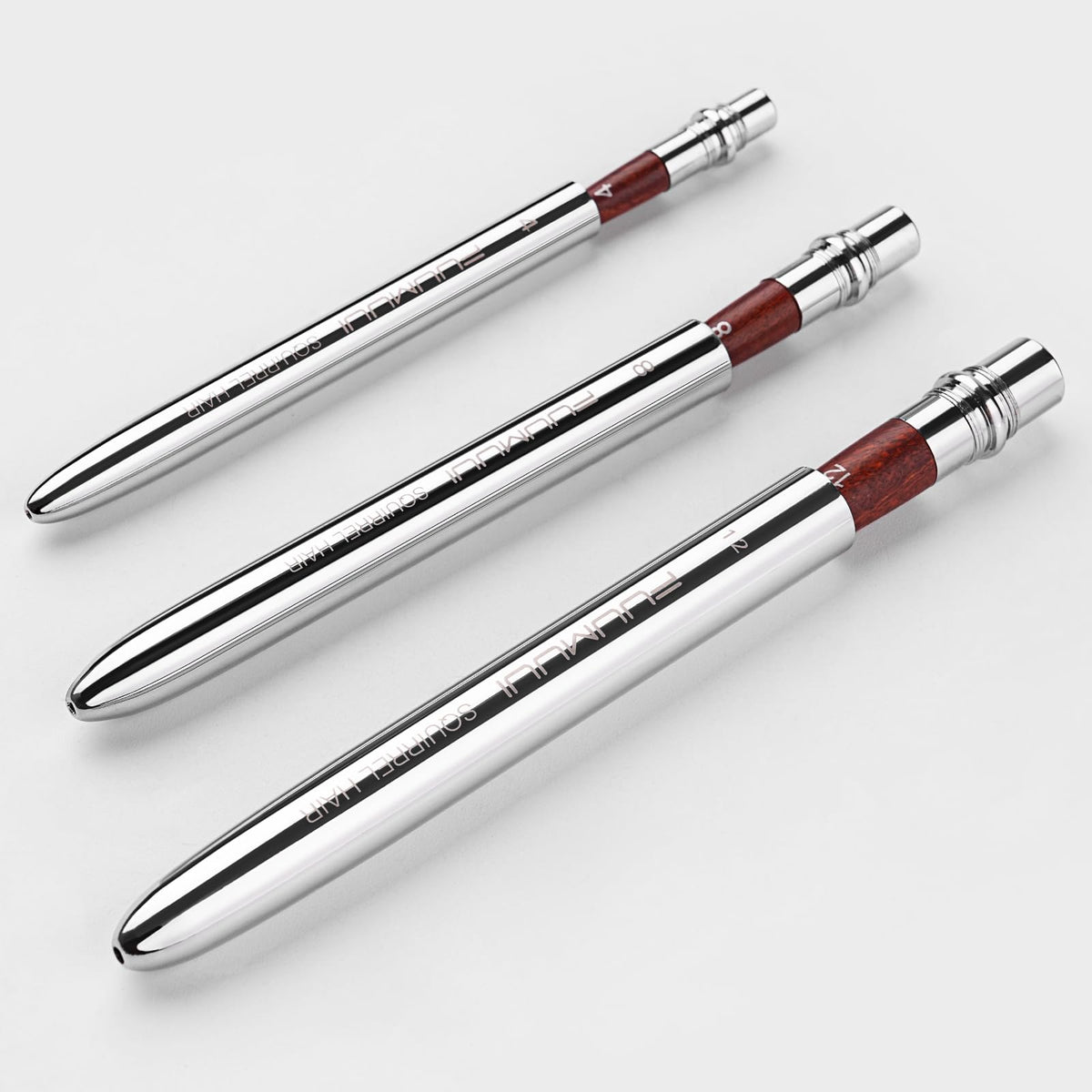 Squirrel Hair Travel Watercolor Brushes, Fuumuui 3pcs Natural Soft Squirrel Mop Round Fine Tip