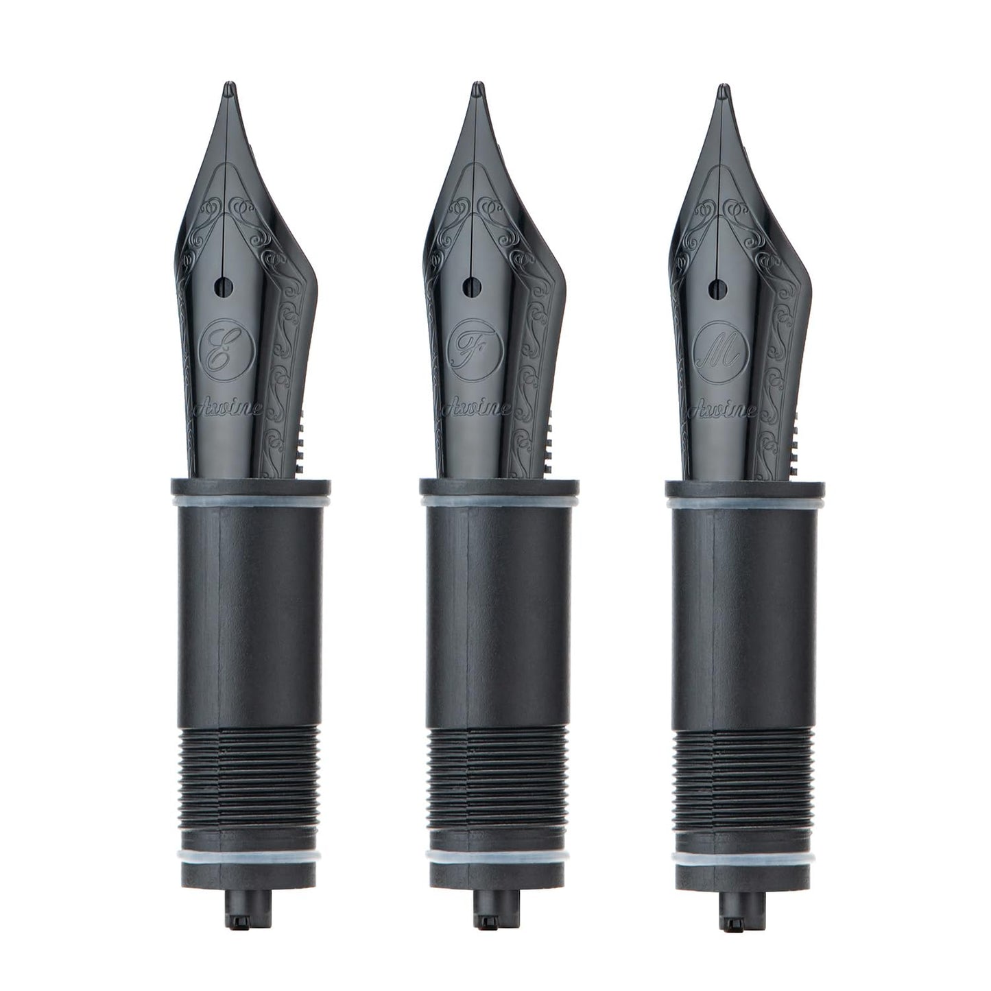 Asvine 3 PCS Fountain Pen Replaced Nibs, #6 Black EF/F/M Nib V169, P20, P30 and V126